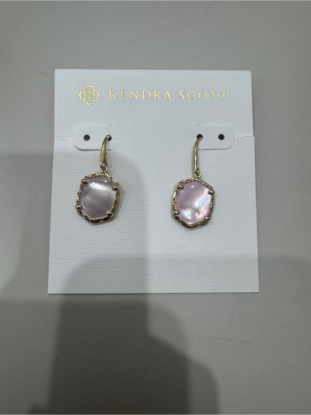 Kendra Scott Pink Iridescent Drop Earrings
